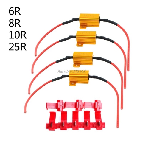 4X 25W LED Reverse Brake Turn Signal Light Load Resistor Car Light Resistance 6/8/10/25R Load Resistors Whosale&Dropship ► Photo 1/6