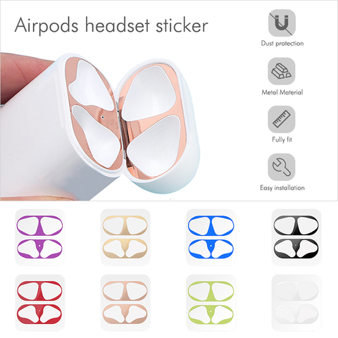 Dust-proof Scratchproof Sticker For AirPods 1 2 Sticker Dust Guard Protective Earphone Film For Apple AirPods 2 1 Cover Stickers ► Photo 1/6