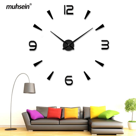 2022 Super Big 3d DIY Mirror Wall Clock Acrylic  Metal Modern Digital Watches Sticker Wall Decorate Clocks Free shipping ► Photo 1/6