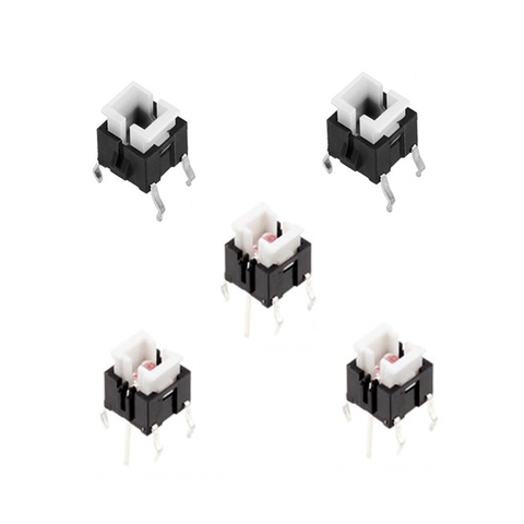 10Pcs Sample 6*6mm Through Hole Micro Push Button Tactile Momentary Switch With LED Green/Yellow/Red/White/Blue/Yellow-Green ► Photo 1/1