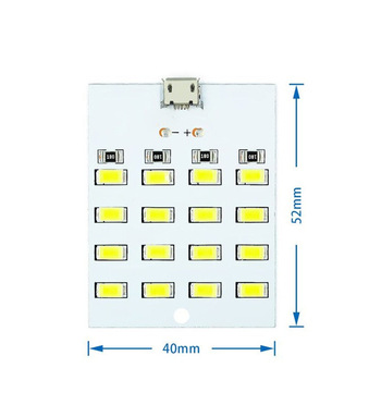 1PCS high quality 5730 smd 5V 430mA~470mA White Mirco Usb 5730 LED lighting panel USB mobile light Emergency light night light ► Photo 1/2