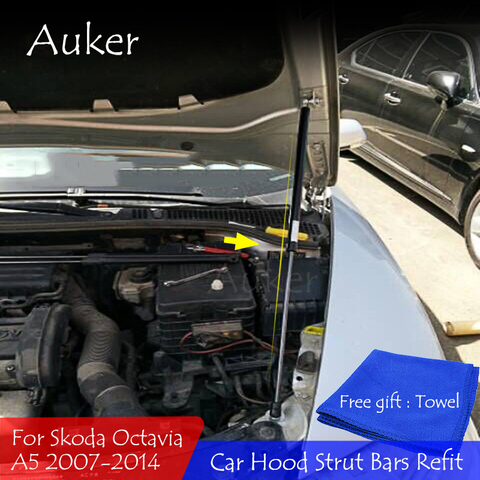 For 2007-2014 Skoda Octavia A5 Car-styling Refit Bonnet Hood Gas Shock Lift Strut Bars Support Rod ► Photo 1/4