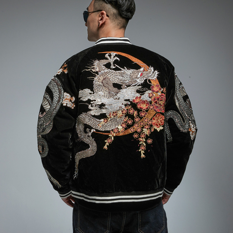 New Chinese style heavy industry embroidered dragon jacket autumn and winter thick coat tide brand men's personality jacket ► Photo 1/6