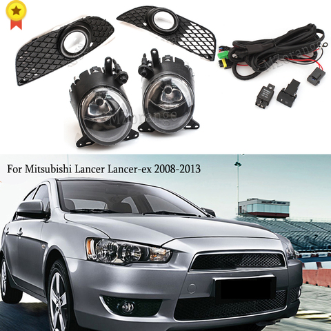 FogLights For Mitsubish Lancer Lancer-ex 08-10 2010-13 Led Fog Light Front bumper Grille Driving Fog Lamp Wiring Harness Switch ► Photo 1/6