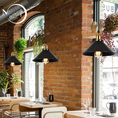 Industrial Retro Iron Interior Decoration LED Pendant Light Bedroom Kitchen Restaurant Bar Balcony Small Umbrella Pendant Lamps ► Photo 1/6