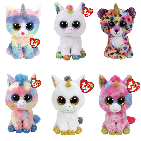 15cm Ty Big Eye Beanie Stuffed Plush Toys Unicorn Cat Bat Fox Pony Animal Soft Plush Toy Children Girl Birthday Christmas Gift ► Photo 1/6