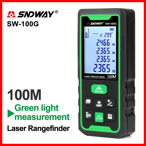 SNDWAY Green Line Laser Rangefinder  Distance Meter Digital Range finder Laser Tape Ruler Sensor Laser Distance Meter ► Photo 1/6