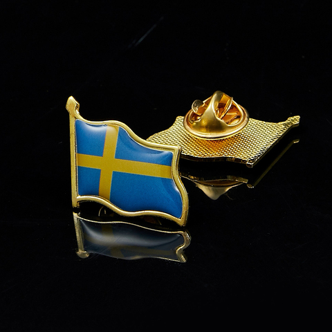 Sweden Waving Friendship Flag Metal Lapel Pin United Nations Badge Pin-Back Tie Badge ► Photo 1/6