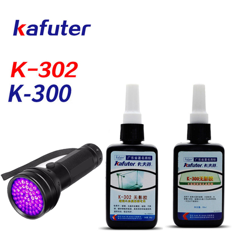 high quality K-300 302 50ml Kafuter UV Glue UV Curing Adhesive Transparent Crystal and Glass Adhesive with 12led UV Flashlight ► Photo 1/6