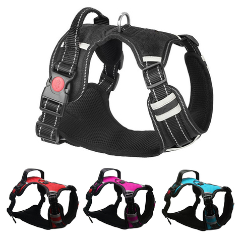 Adjustbale Matching Leash Collar Reflective Pet Training Supplies Nylon Big Dog Harness No Pull Medium Large Dog Harness Vest ► Photo 1/6