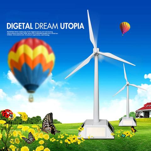 Kids Students Solar Wind Turbine Toy DIY Solar Power Rotating Base Windmill Wind Turbine Model Desktop Science Educational Toy ► Photo 1/6