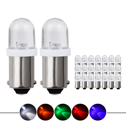 10x BA9S T4W LED Car light bulb T2W T3W Auto interior Lamp Round LEDs marker light emitting diode 12913 12929 ► Photo 1/6