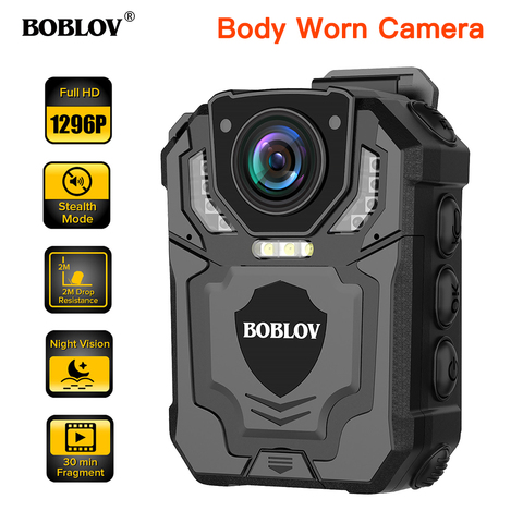BOBLOV T5 1296P Body Camera Audio Recording Wearable Police Camera Law Enforcement Night Vision Loop Recording DVR Mini camera ► Photo 1/6