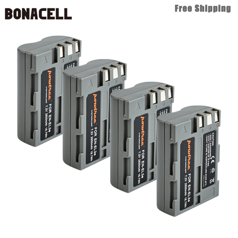 Bonacell 2600mAh EN-EL3e EN EL3e EL3a ENEL3e Digital Camera Battery for Nikon D300S D300 D100 D200 D700 D70S D80 D90 D50 L50 ► Photo 1/6