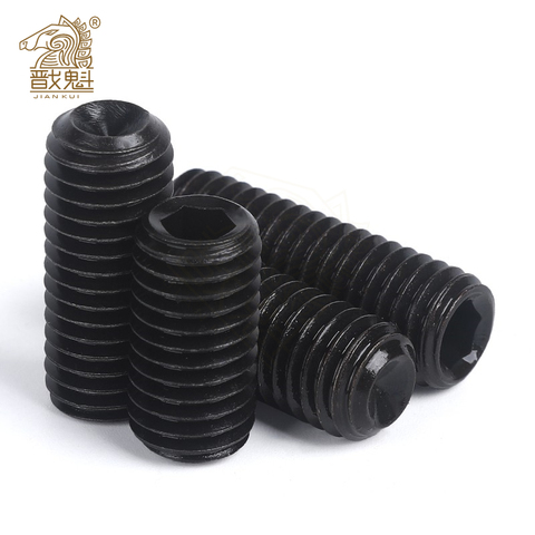 10/50pcs M2 M2.5 M3 M3.5 M4 M5 M6 M8 DIN916 Black grade 12.9 alloy steel Hex Hexagon Socket Allen Cup Point Grub Screw Set Bolt ► Photo 1/3