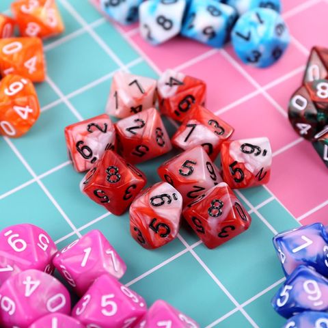 10pcs/set 10 Sided D10 Polyhedral Dices Numbers Dials Desktop Table Multi Sides Dice for Board Game ► Photo 1/6