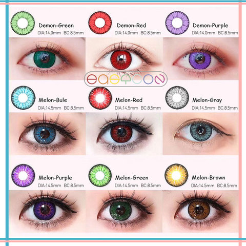 EASYCON Beautiful Pupil Eye Cosmetic Colorful Contact Lens Halloween Cosplay Lenses Annually Colorful Eye Makeup Lens ► Photo 1/6