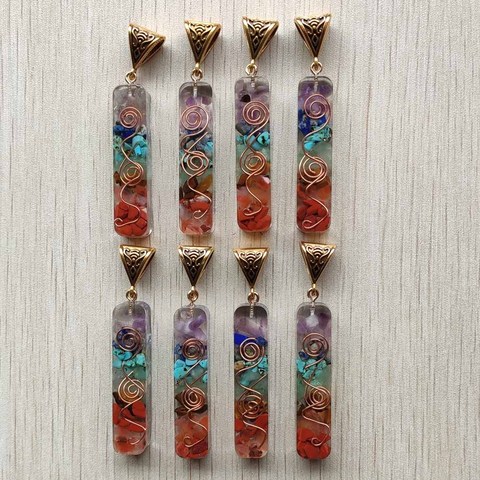 2022 New Retro Colorful natural amethysts  Lapis Lazuli  7 colors stone pillar charms pendants wholesale 8pcs/lot free shipping ► Photo 1/4