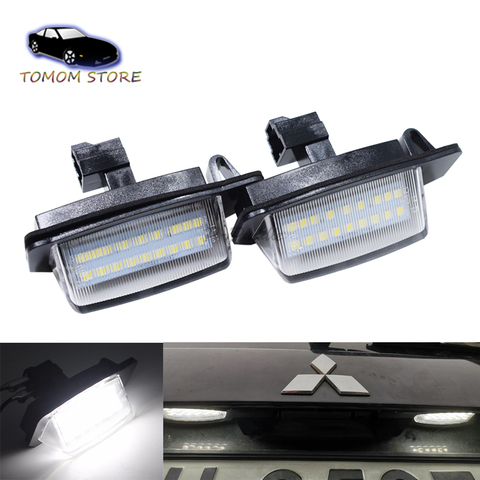 Car led rear license number plate lights no error white  Mitsubishi Eclipse 1 2 3 4 Eclipse cross Outlander Lancer ► Photo 1/6