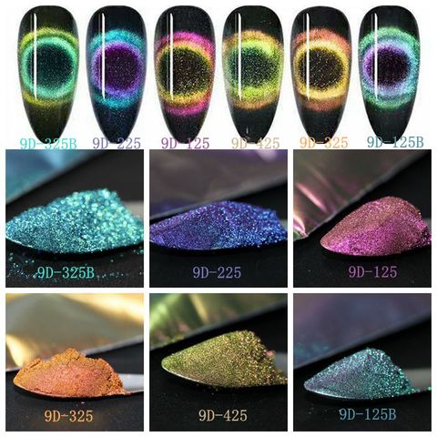 9D Chameleon Cat Eye Powder Super Magnetic Nail Glitter Pigment DIY Nail Gel Mirror Powder ► Photo 1/6