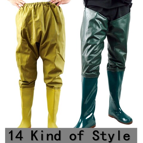 Ultralight Waterproof PVC Rubber Wading Pants Underwater Catch Fish Non-slip High Tube Rain Boots Outdoor Fishing Hunting Pants ► Photo 1/6