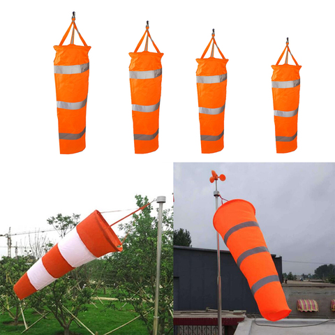 Airport Windsock Wind Cone 60,80,100,150cm Outside Wind Sock w/ Reflective Belts ► Photo 1/6