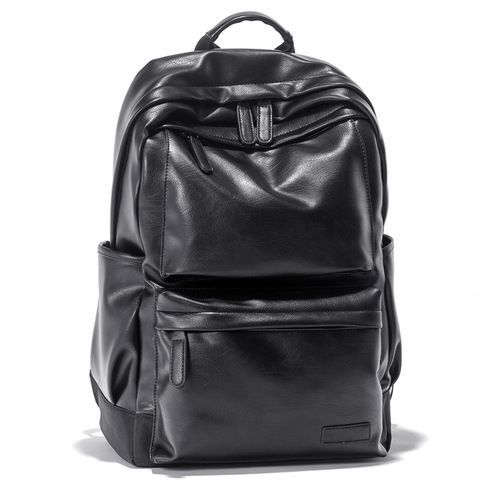 2022 new backpack leather bag fashion computer bag school bags men's casual travel package ► Photo 1/6