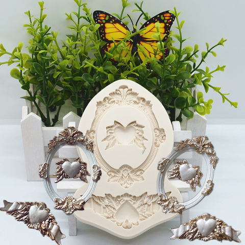 Love Leaf Photo Frame Silicone Mold Resin Kitchen Baking Tool DIY Cake Pastry Fondant Moulds Chocolate Dessert Lace Decoration ► Photo 1/6