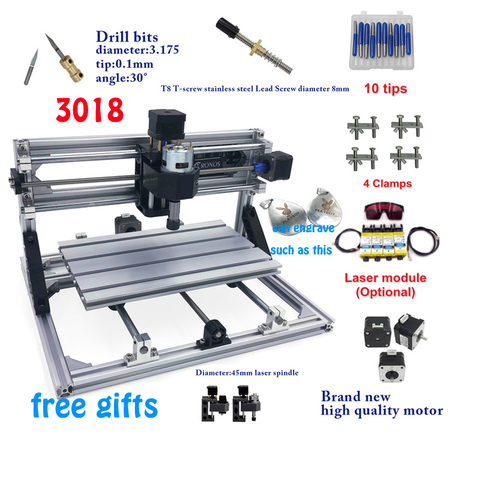 CNC 3018 pro metal GRBL control mini CNC router 3018 pro with laser head  pcb engraver mill Milling machine ER11 DIY Wood Router - Price history &  Review