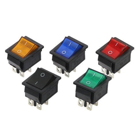 1Pcs KCD4-202 boat rocker switch power switch 4Pin with light 31x25mm 20A 125VAC 16A 250VAC ► Photo 1/6