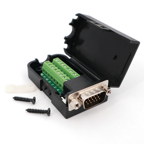 D-SUB DB15 VGA Male / Female 3 Row 15 Pin Plug Breakout Terminals Board Nut Type DIY Connector ► Photo 1/6