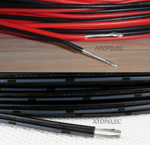 2pin Tinned Copper PVC Electrical Wire Extension LED Strip 2 Pin Lighting Cable 16/18/20/22/24/26/28 AWG Black Red/White UL2468 ► Photo 1/1