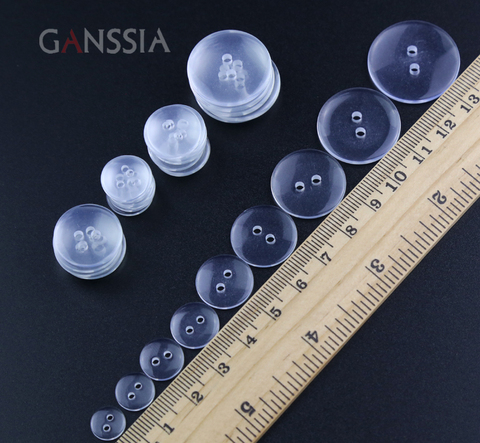30-100pcs Clear resin 2 holes Button Scrapbooking Round Button Lucency Costura botones bottoni botoes(SS-65) ► Photo 1/4