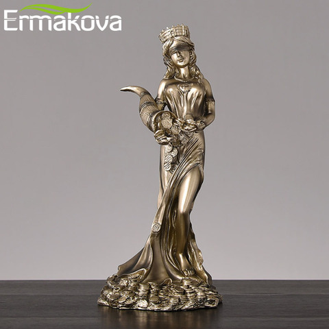 ERMAKOVA  Large Size Resin Blinded Greek Wealth Goddess Figurine Plouto Lucky Fortune Sculpture Office Gift Home Decor ► Photo 1/6