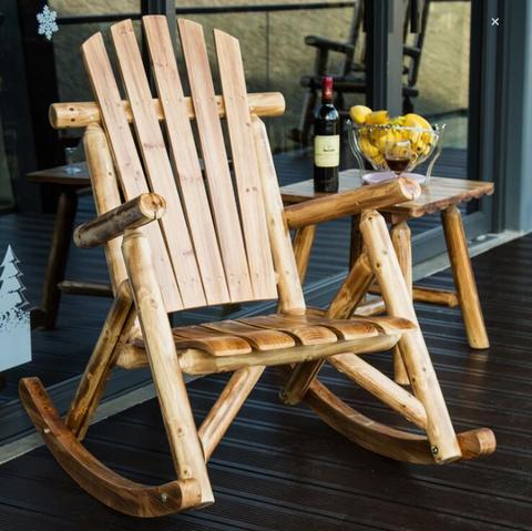 Outdoor Furniture Wooden Rocking Chair Rustic American Country Style Antique Vintage Adult Large Garden Rocker Armchair Rocker ► Photo 1/6