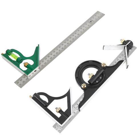 Square Right Angle Ruler Protractor Stainless Steel Measuring Tools Multi Combination Set for Woodworking Engineers ► Photo 1/6