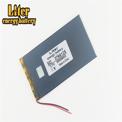3.7V 6000mah (polymer lithium ion battery) Li-ion battery for tablet pc 8 inch 9.7 inch 10.1 inch 3766125 ► Photo 1/4