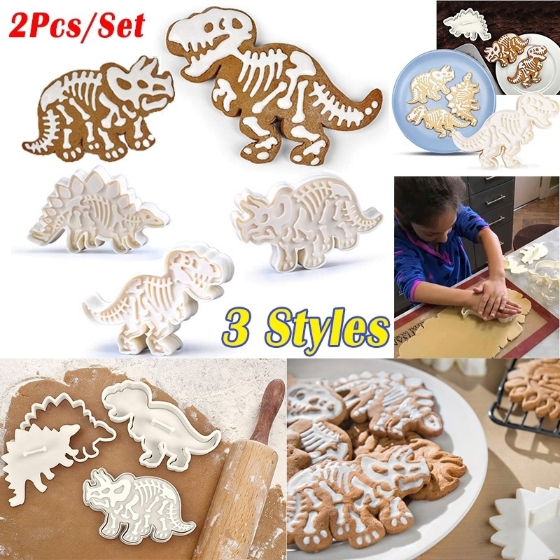 6pcs Stainless Dinosaur Cookie Cutter Mold Cake Fondant Biscuit Baking Tool Set