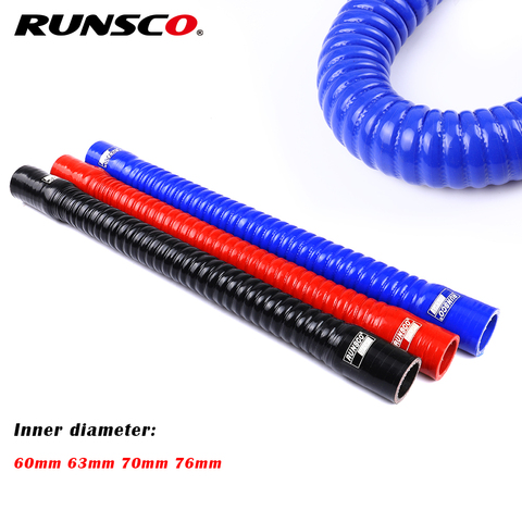 Car Silicone Flexible Hose ID 60 63 70 76mm for Water Radiator Tube for Air Intake High Pressure Rubber Joiner Pipe For Audi ► Photo 1/6