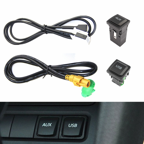 RCD510 RNS315 RCD310 Car USB AUX data Adapter Switch Button Cable wiring harness For VW Golf 5 6 MK6 Jetta 5 MK5 Rabbit Scirocco ► Photo 1/6
