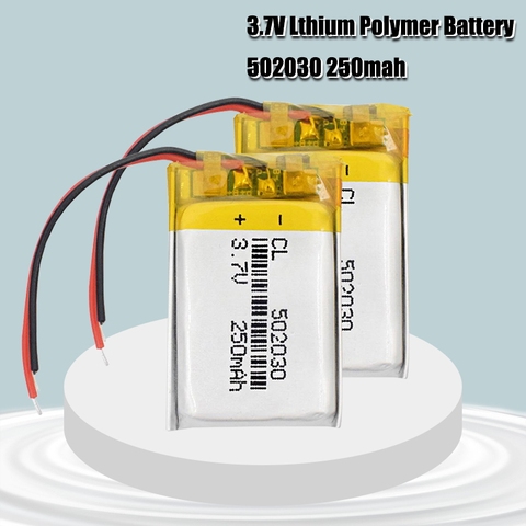 250mah 3.7V 502030 lithium li-pol li ion Rechargeable battery For Car DVR Tachograph bluetooth earphone Camera speaker MP3 MP4 ► Photo 1/6