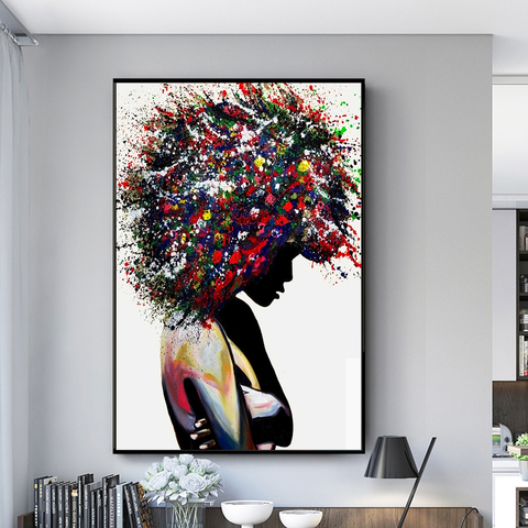 Graffiti Art Of Black Woman Canvas Paintings On the Wall Art Posters And Prints African Woman Modern Art Picture Home Wall Decor ► Photo 1/6