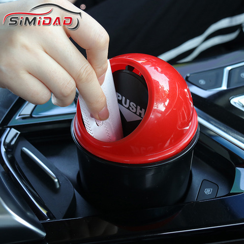 Car Trash Can Auto Door Organizer Garbage Holder Self-elastic Flip Cover Plastic Dustbin Automobiles Storage Trash Accessories ► Photo 1/6