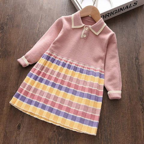 Melario Girls Casual Dress New Fashion Christmas Party Dresses Princess Cute Outfits Sweater Knitted Vestidos 2-6Y ► Photo 1/6