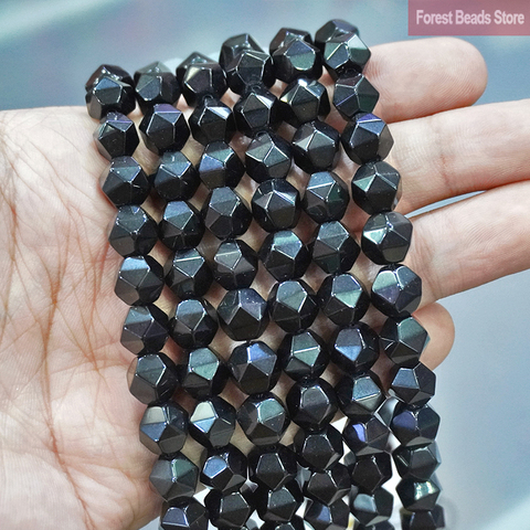 Natural Stone Beads Faceted Black Agates Onyx Spacers Loose Beads DIY Bracelet Earrings for Jewelry Making 15