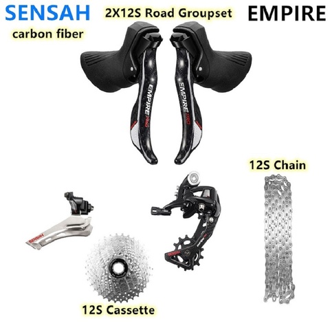 SENSAH EMPIRE PRO 2x12 Speed, 24s Road Groupset carbon fiber Shifter Lever Rear Derailleur YBN X12 chain 170/175MM Crankset ► Photo 1/6