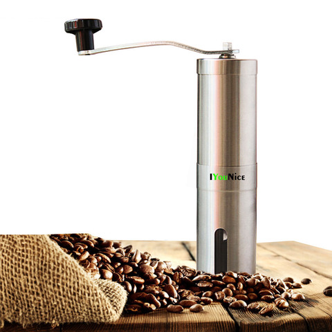 Manual Coffee Grinder Coffee Maker ceramics 304 Stainless Steel Hand Burr Mill Grinder Ceramic Coffee Grinding Machine ► Photo 1/6