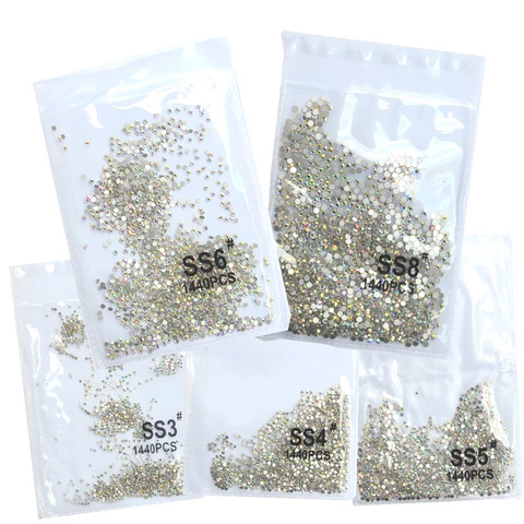 Top Gillter SS3-SS8 1440pcs Crystal AB gold 3D Non Hotfix FlatBack Strass Sewing &Fabric Garment Nail Art Rhinestone decorations ► Photo 1/5