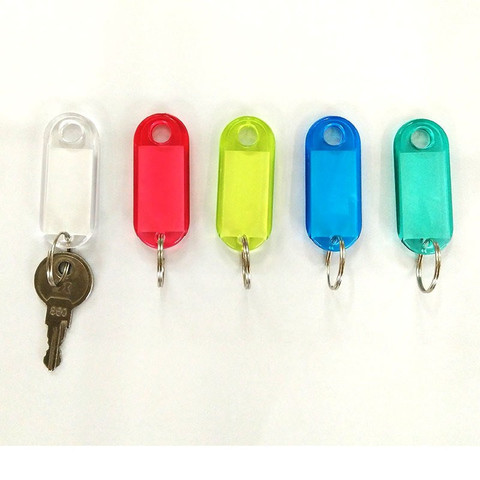 50pcs Multi-color Keychain Key ID Label Tags Luggage ID Tags Hotel Number Classification Card with Key Rings Keychain ► Photo 1/6