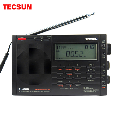 Tecsun PL-660 Airband Radio High Sensitivity Receiver FM/MW/SW/LW Digital Tuning Stereo with Loud Sound and Wide Receiving Range ► Photo 1/6